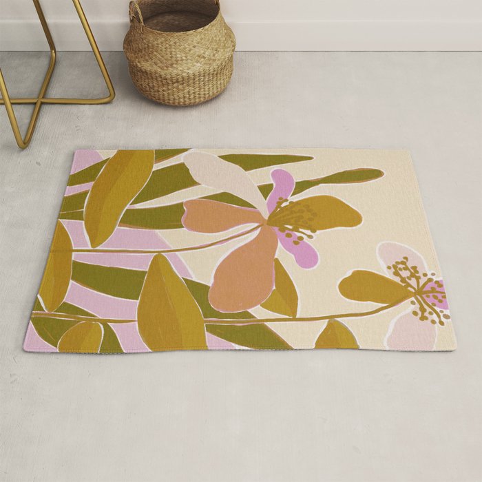 Colorful Iris Flowers Rug Gallery Image 1