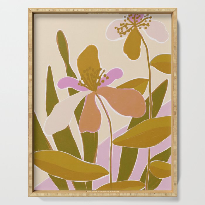 Colorful Iris Flowers Serving Tray Gallery Image 1