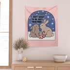 Cozy Winter Bunnies Wall Tapestry Gallery Image 2