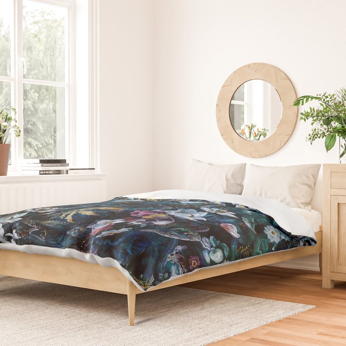 Skull Snake and Flowers Duvet Cover Gallery Image 2