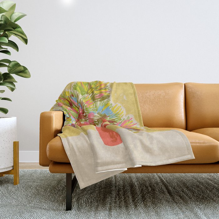 COLOURFUL DRAGON TREE Throw Blanket Gallery Image 1