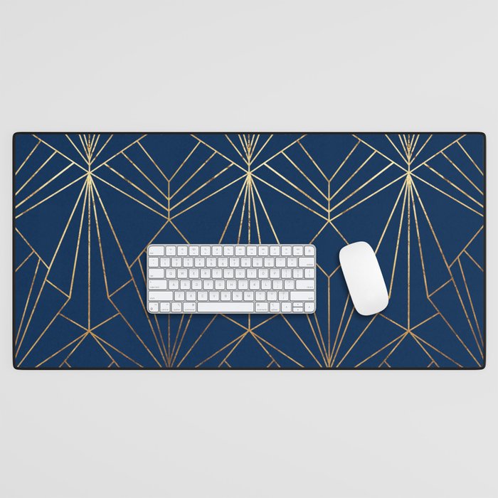 Navy Blue Art Deco - Large Scale Desk Mat Gallery Image 1