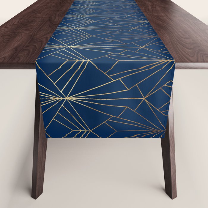 Navy Blue Art Deco - Large Scale Table Runner Gallery Image 1