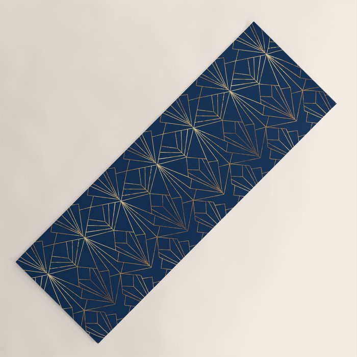 Navy Blue Art Deco - Large Scale Yoga Mat Gallery Image 1
