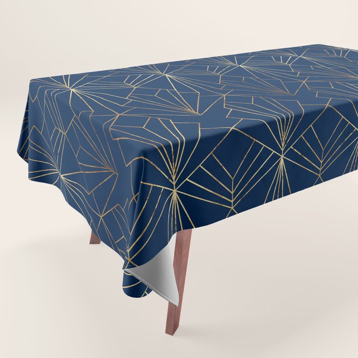 Navy Blue Art Deco - Large Scale Tablecloth Gallery Image 1