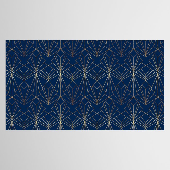 Navy Blue Art Deco - Large Scale Tablecloth Gallery Image 2