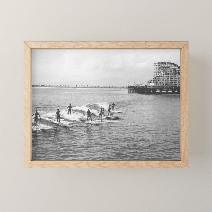 Long Beach Surfers 1930s Mini Art Print