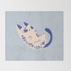 Purrcelin Cat Butt - Charming Delft Pottery Kitty Throw Blanket Gallery Image 2