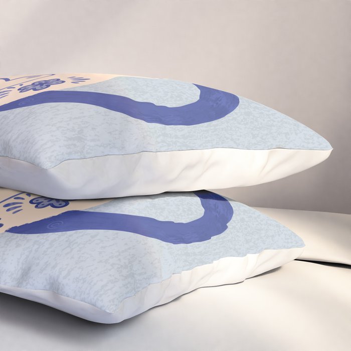 Purrcelin Cat Butt - Charming Delft Pottery Kitty Pillow Sham Gallery Image 3