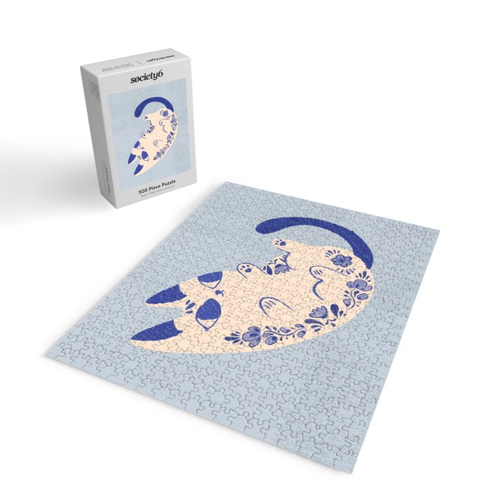 Purrcelin Cat Butt - Charming Delft Pottery Kitty Jigsaw Puzzle Gallery Image 2