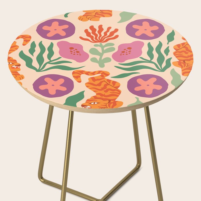 Whimsical and Fierce! // Tiger Pattern Side Table Gallery Image 2
