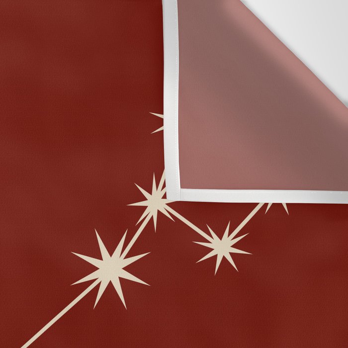 Pisces Zodiac Star Constellation Line Art Ruby Red Wall Tapestry Gallery Image 3