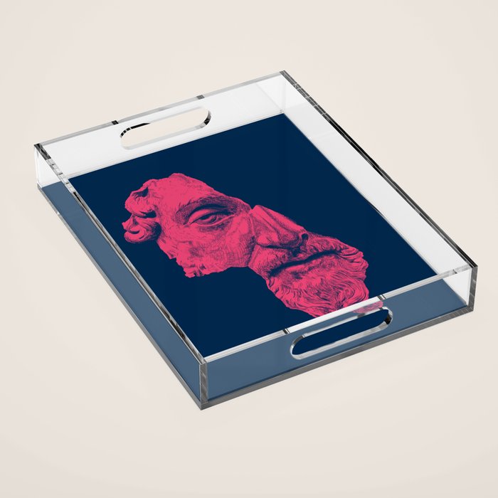 MARCUS AURELIUS ANTONINUS AUGUSTUS / prussian blue / vivid red Acrylic Tray Gallery Image 1