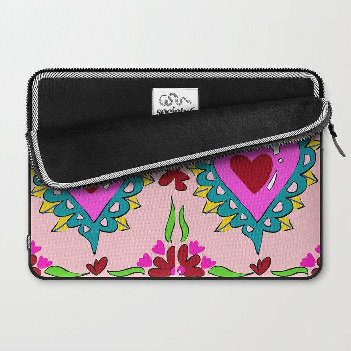 Hot Pink Sacred Hearts Laptop Sleeve Gallery Image 2