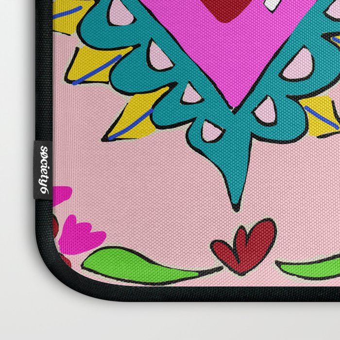 Hot Pink Sacred Hearts Laptop Sleeve Gallery Image 3