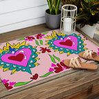 Hot Pink Sacred Hearts Outdoor Rug Gallery Image 2