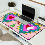 Hot Pink Sacred Hearts Desk Mat Gallery Image 2