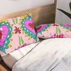 Hot Pink Sacred Hearts Pillow Sham Gallery Image 2