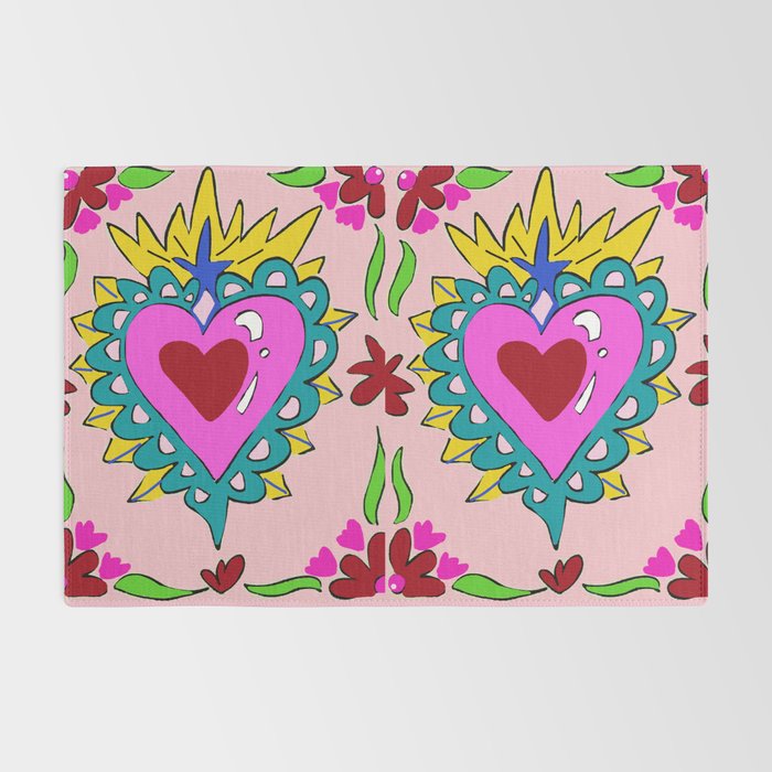 Hot Pink Sacred Hearts Rug Gallery Image 2