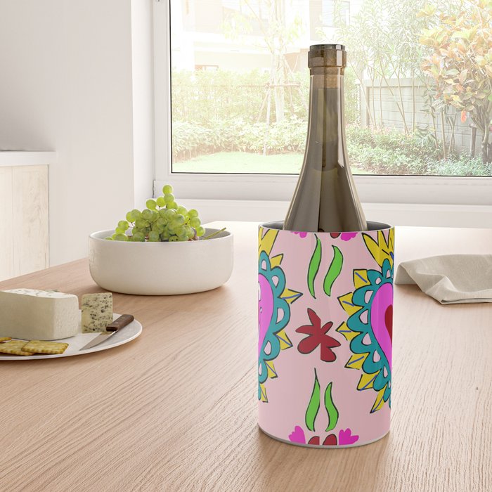 Hot Pink Sacred Hearts Wine Chiller Gallery Image 4