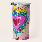 Hot Pink Sacred Hearts Travel Mug Gallery Image 3