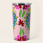 Hot Pink Sacred Hearts Travel Mug Gallery Image 1