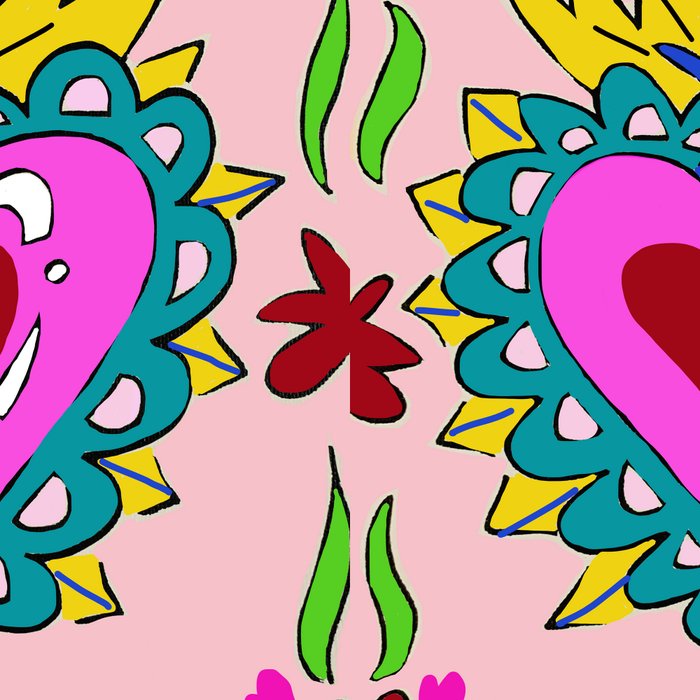 Hot Pink Sacred Hearts Coffee Mug Gallery Image 2