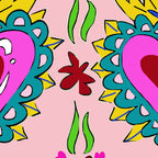 Hot Pink Sacred Hearts Coffee Mug Gallery Image 2