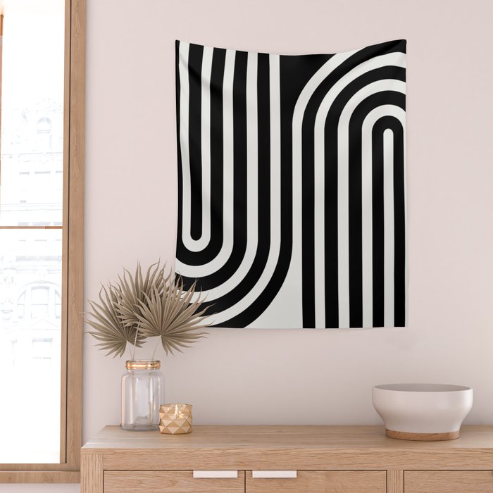 Bold Curvature Stripes XXXVI Wall Tapestry Gallery Image 2