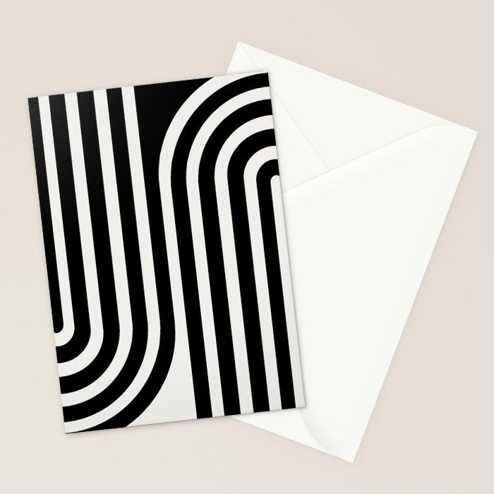 Bold Curvature Stripes XXXVI Stationery Card Gallery Image 2