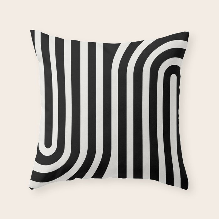 Bold Curvature Stripes XXXVI Throw Pillow Gallery Image 1