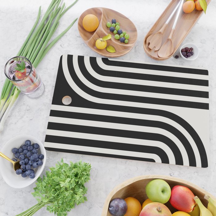 Bold Curvature Stripes XXXVI Cutting Board Gallery Image 2