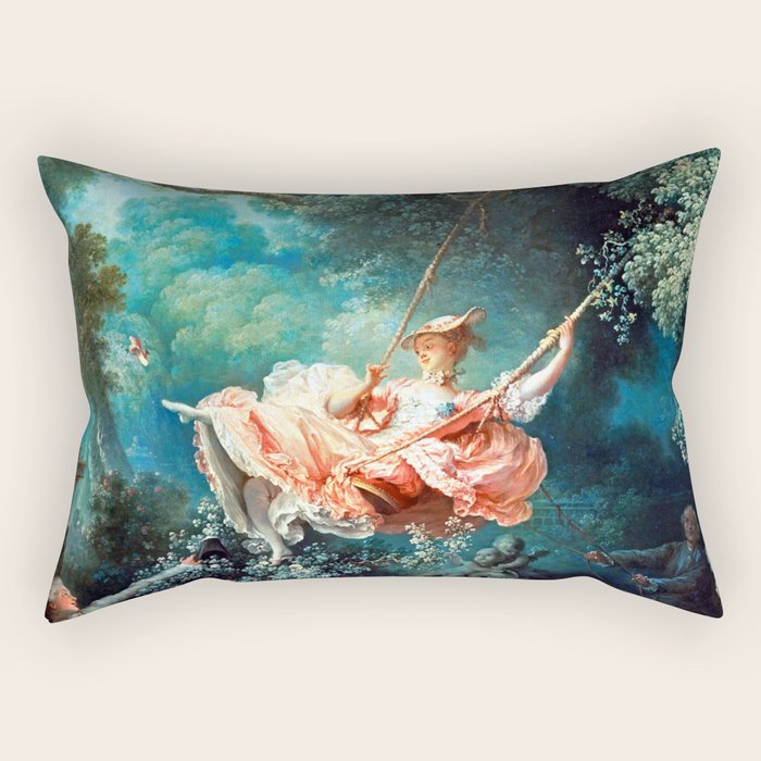 Jean Honore Fragonard The Swing Rectangular Pillow Gallery Image 1