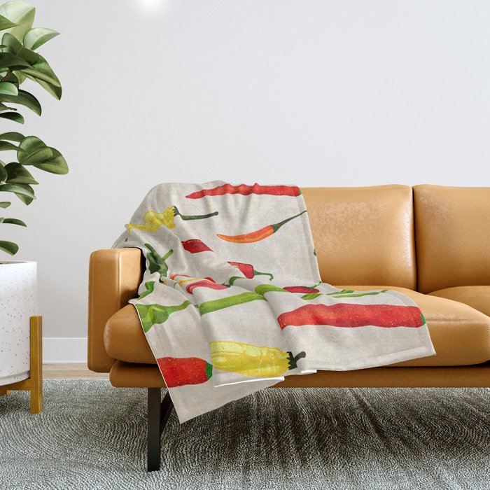 Hot Stuff Peppers Throw Blanket Gallery Image 1