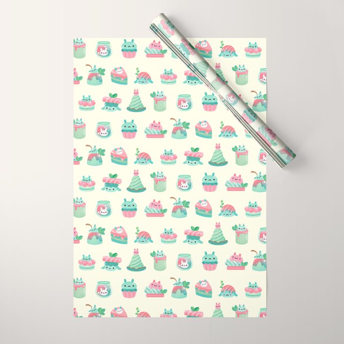 Choco Mint Rabbit Wrapping Paper Gallery Image 1
