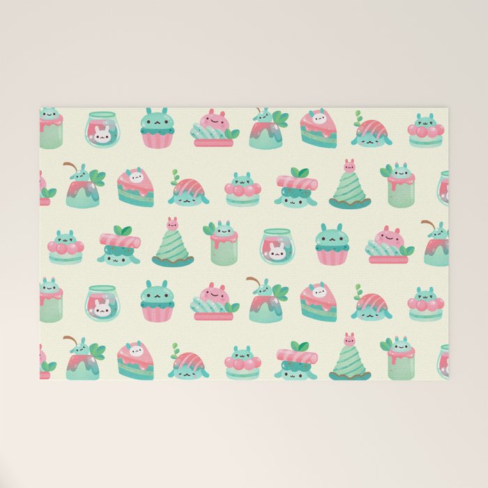 Choco Mint Rabbit Welcome Mat Gallery Image 1
