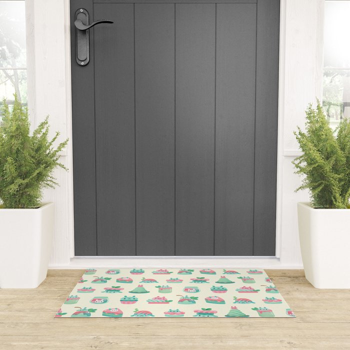 Choco Mint Rabbit Welcome Mat Gallery Image 3