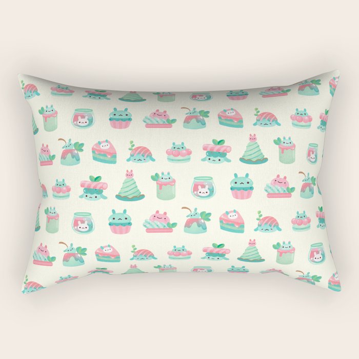 Choco Mint Rabbit Rectangular Pillow Gallery Image 2