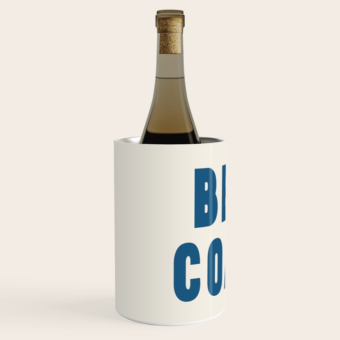 Best Coast - Navy Blue and Beige Typography Wine Chiller Gallery Image 2