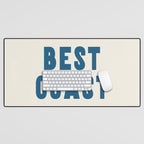 Best Coast - Navy Blue and Beige Typography Desk Mat Gallery Image 1