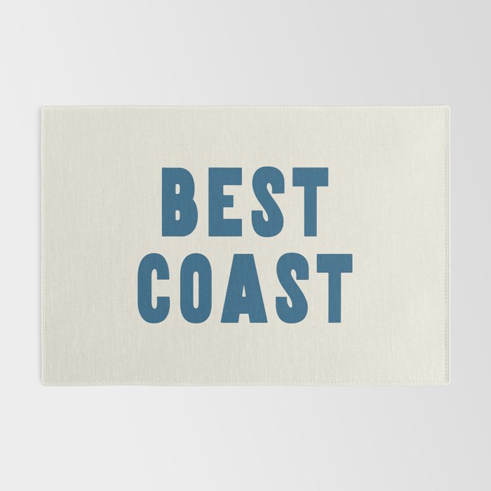 Best Coast - Navy Blue and Beige Typography Rug Gallery Image 2