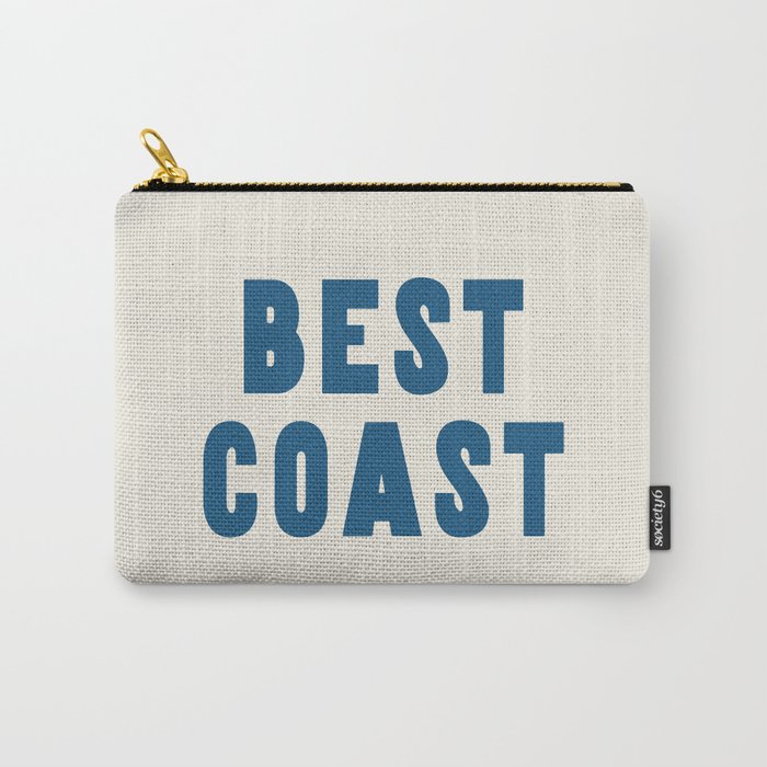 Best Coast - Navy Blue and Beige Typography Carry All Pouch Gallery Image 1
