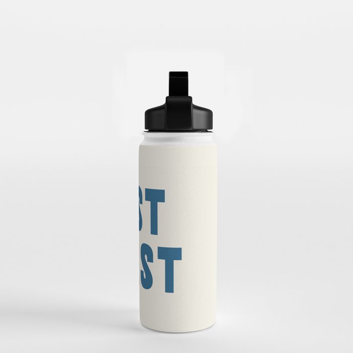 Best Coast - Navy Blue and Beige Typography Water Bottle Gallery Image 2