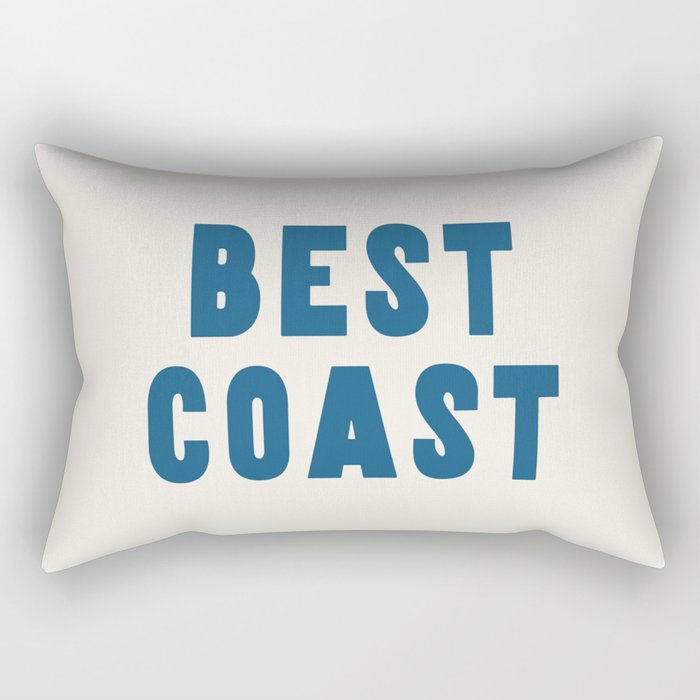 Best Coast - Navy Blue and Beige Typography Rectangular Pillow Gallery Image 2