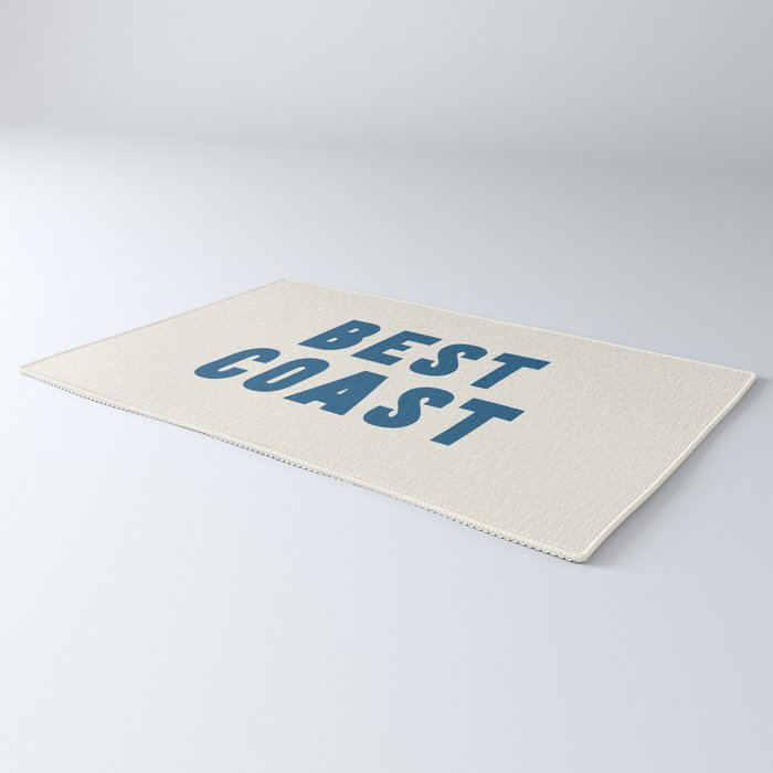 Best Coast - Navy Blue and Beige Typography Rug Gallery Image 3