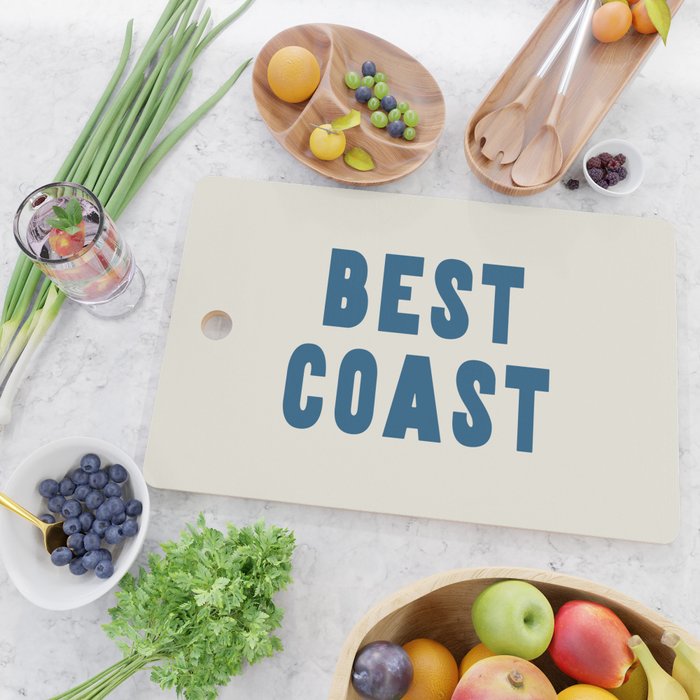 Best Coast - Navy Blue and Beige Typography Cutting Board Gallery Image 2