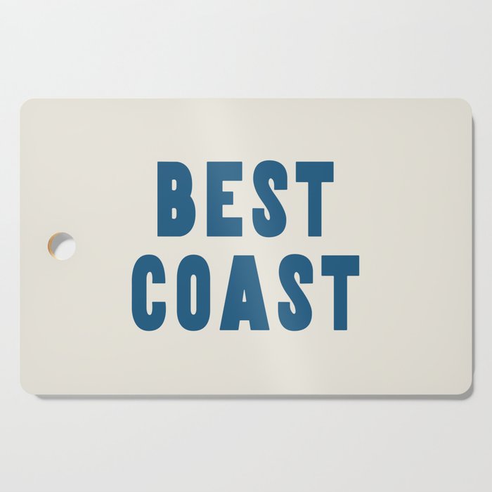 Best Coast - Navy Blue and Beige Typography Cutting Board Gallery Image 1