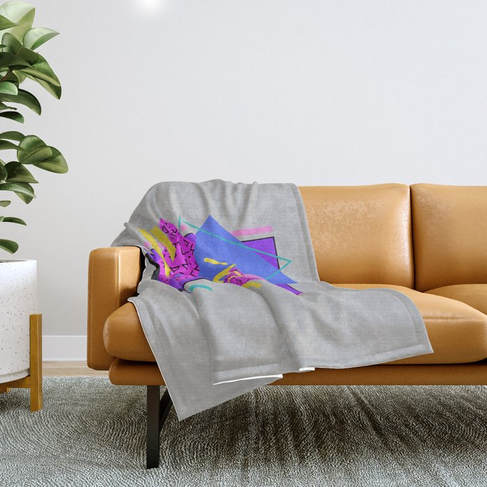Memphis Pattern 134 - 80s and 90s Retrowave Throw Blanket Gallery Image 1
