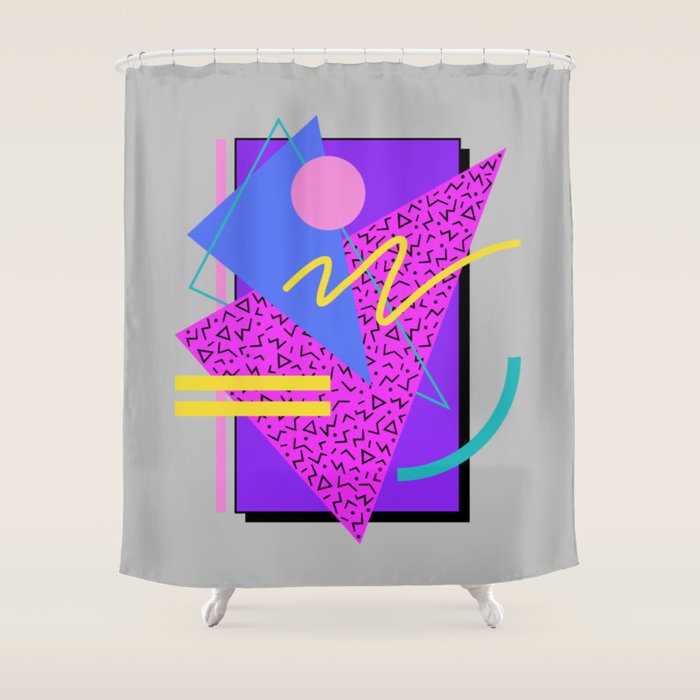 Memphis Pattern 134 - 80s and 90s Retrowave Shower Curtain Gallery Image 1