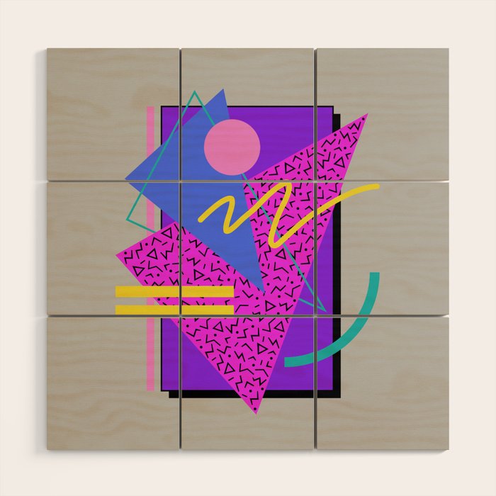 Memphis Pattern 134 - 80s and 90s Retrowave Wood Wall Art Gallery Image 1